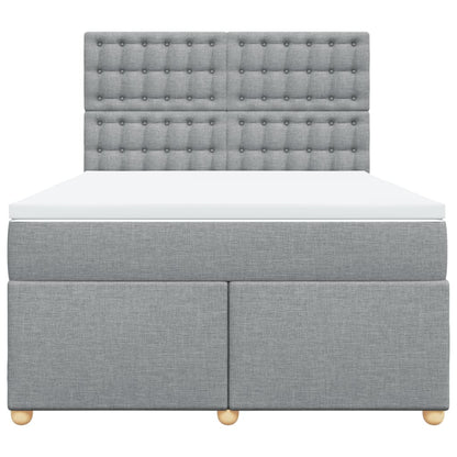 Boxspring met matras stof lichtgrijs 160x200 cm