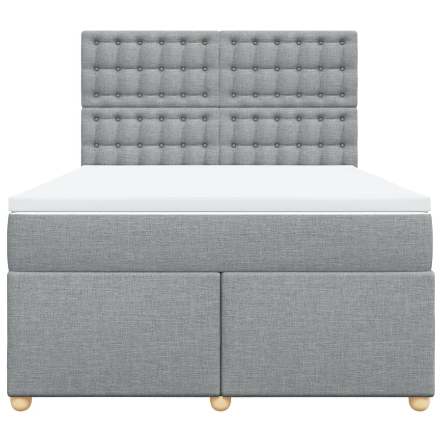 Boxspring met matras stof lichtgrijs 160x200 cm