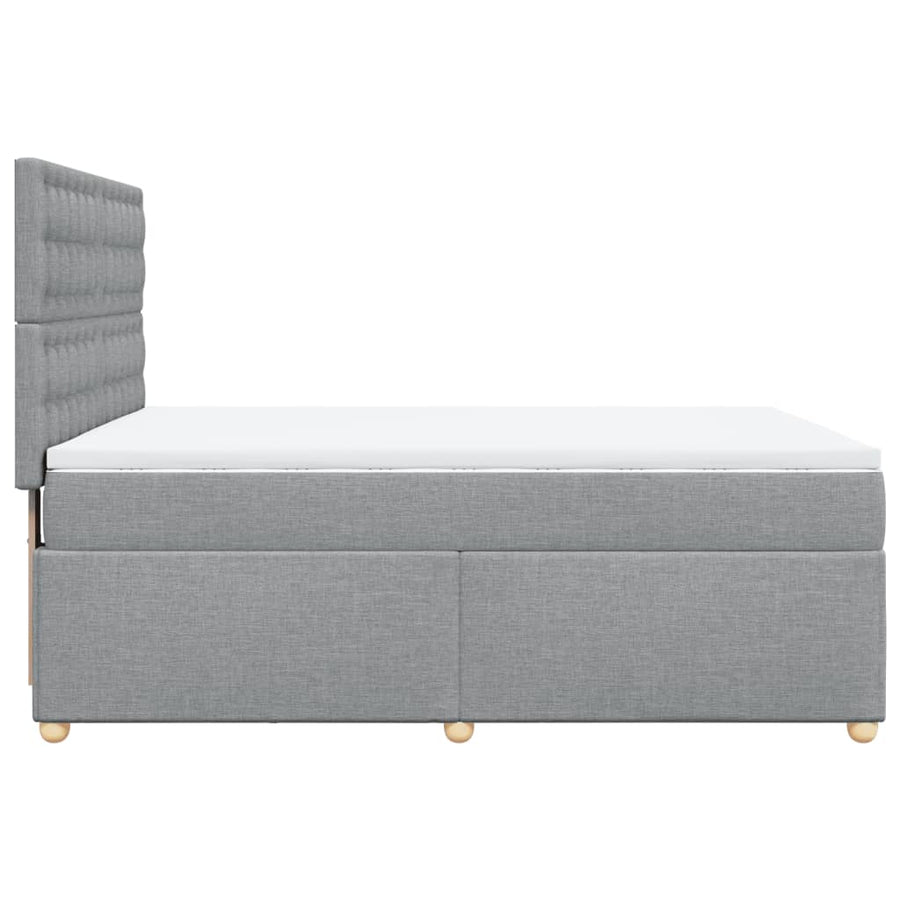 Boxspring met matras stof lichtgrijs 160x200 cm