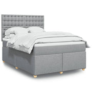 Boxspring met matras 160x200 cm lichtgrijs