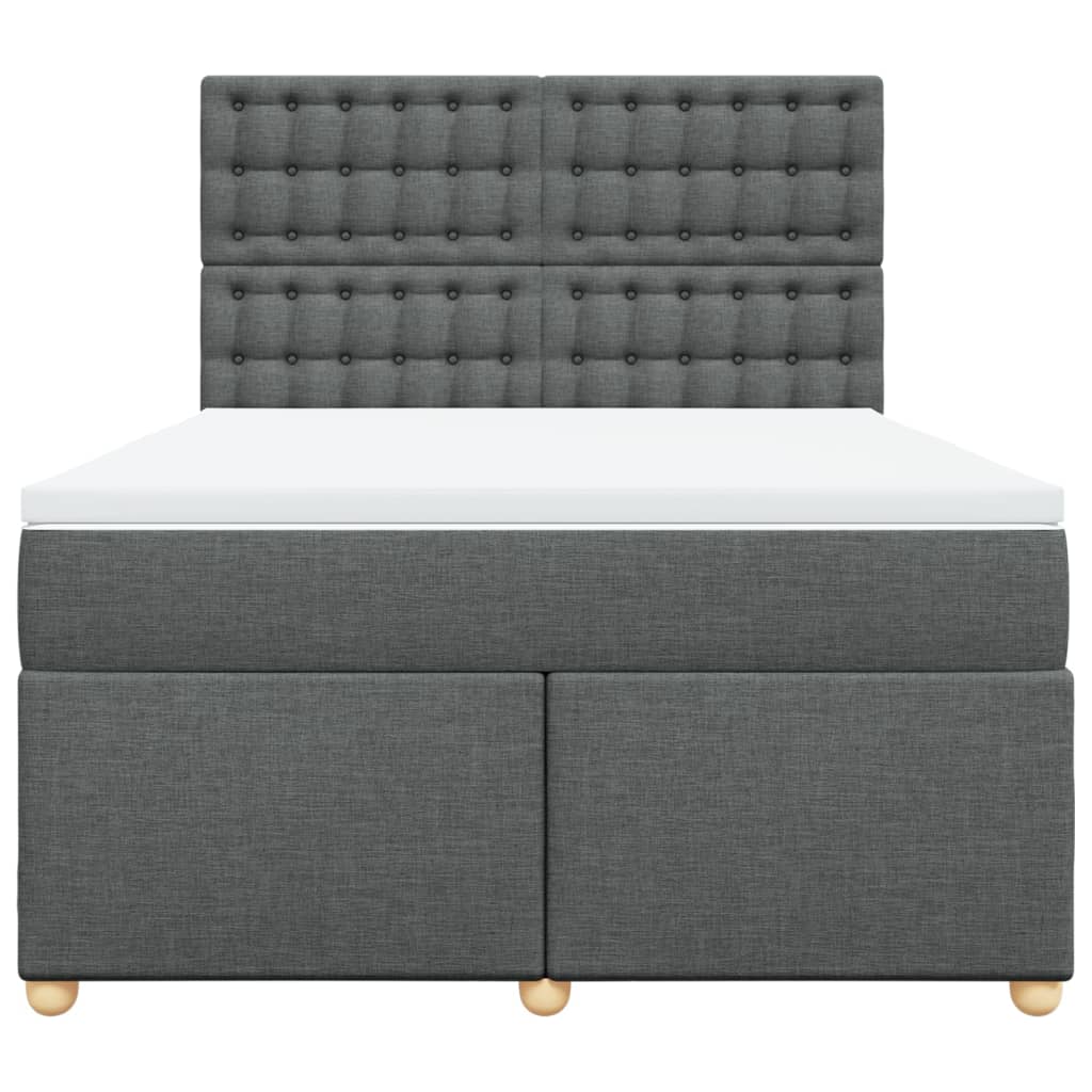 Boxspring met matras stof donkergrijs 160x200 cm