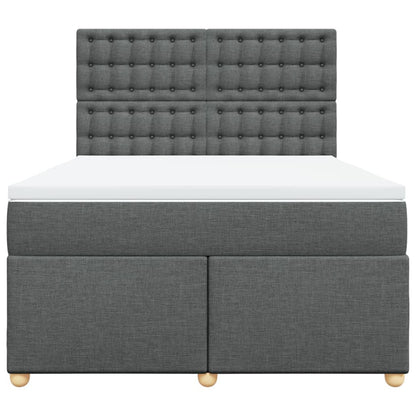 Boxspring met matras stof donkergrijs 160x200 cm