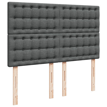 Boxspring met matras stof donkergrijs 160x200 cm