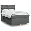 Boxspring met matras 160x200 cm donkergrijs