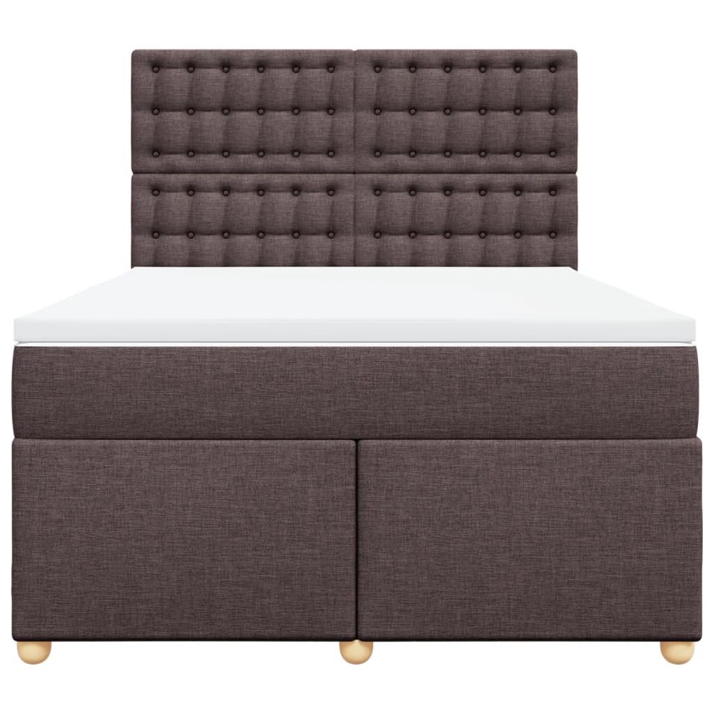 Boxspring met matras stof donkerbruin 160x200 cm