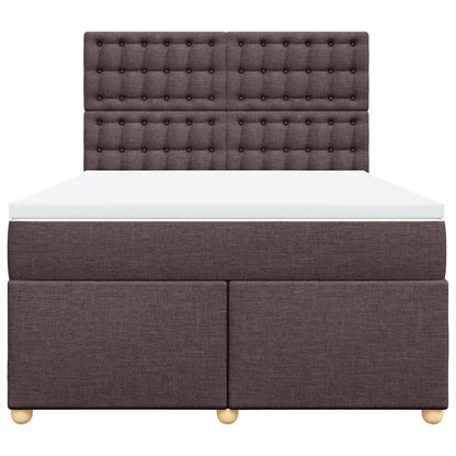 Boxspring met matras stof donkerbruin 160x200 cm