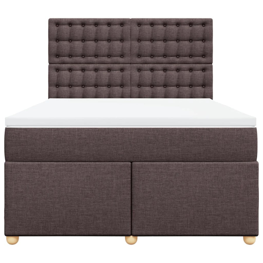 Boxspring met matras stof donkerbruin 160x200 cm