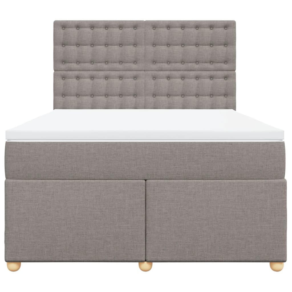 Boxspring met matras stof taupe 160x200 cm
