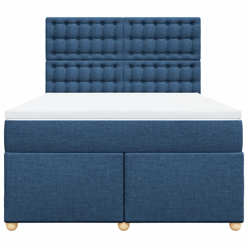 Boxspring met matras stof blauw 160x200 cm