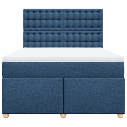 Boxspring met matras stof blauw 160x200 cm