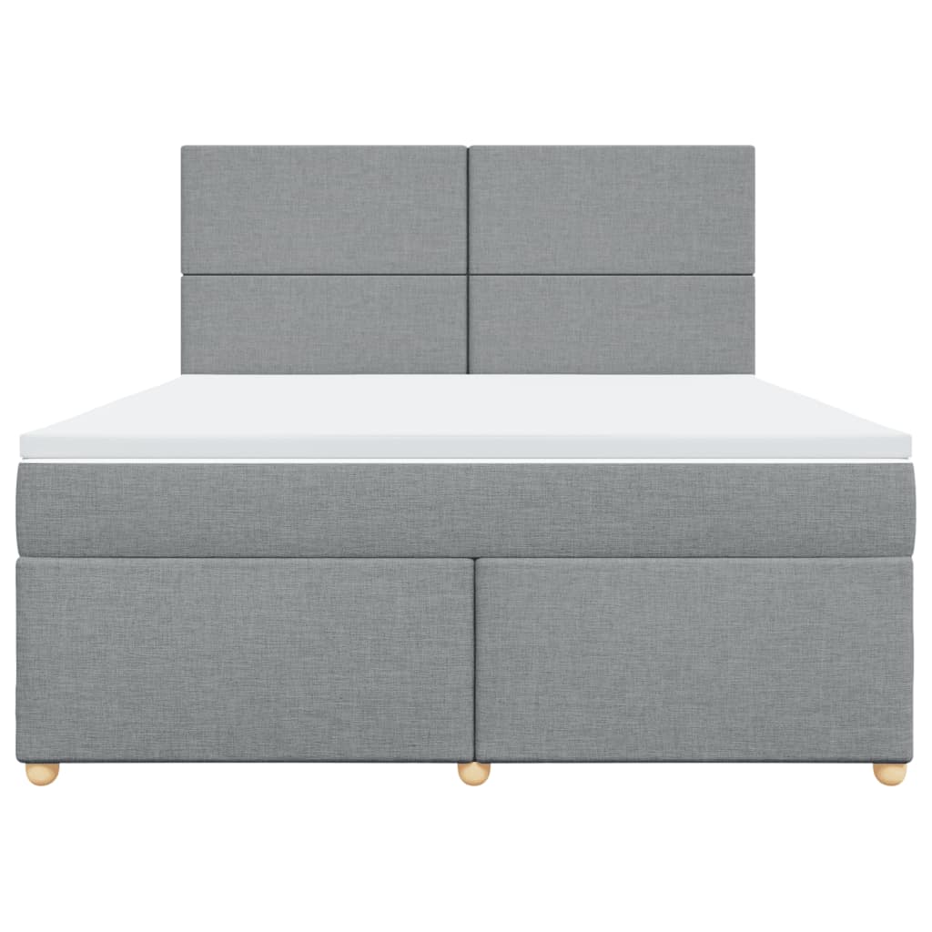 Boxspring met matras stof lichtgrijs 180x200 cm