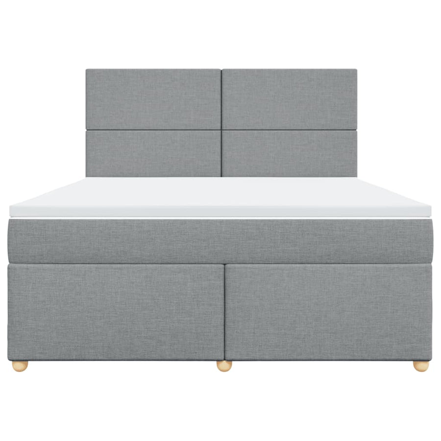Boxspring met matras stof lichtgrijs 180x200 cm