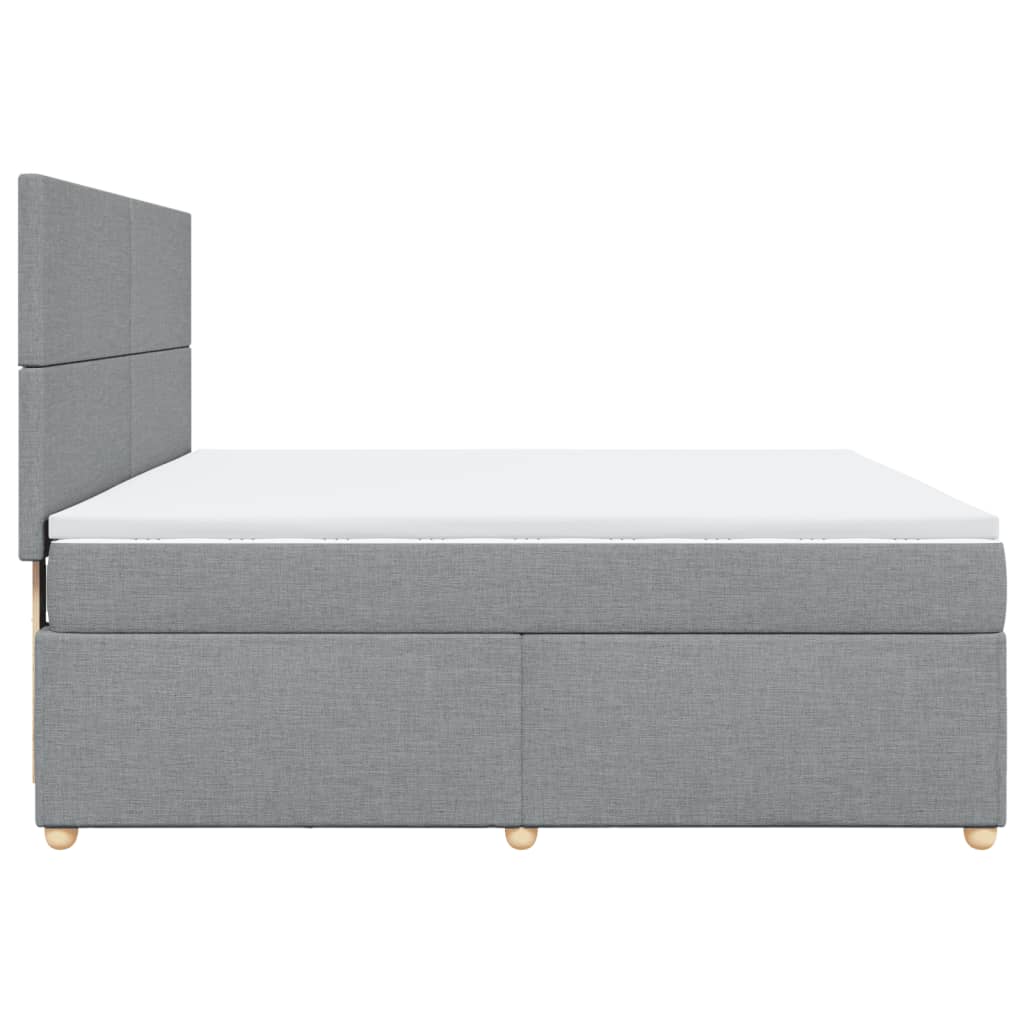 Boxspring met matras stof lichtgrijs 180x200 cm