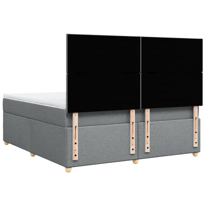 Boxspring met matras stof lichtgrijs 180x200 cm