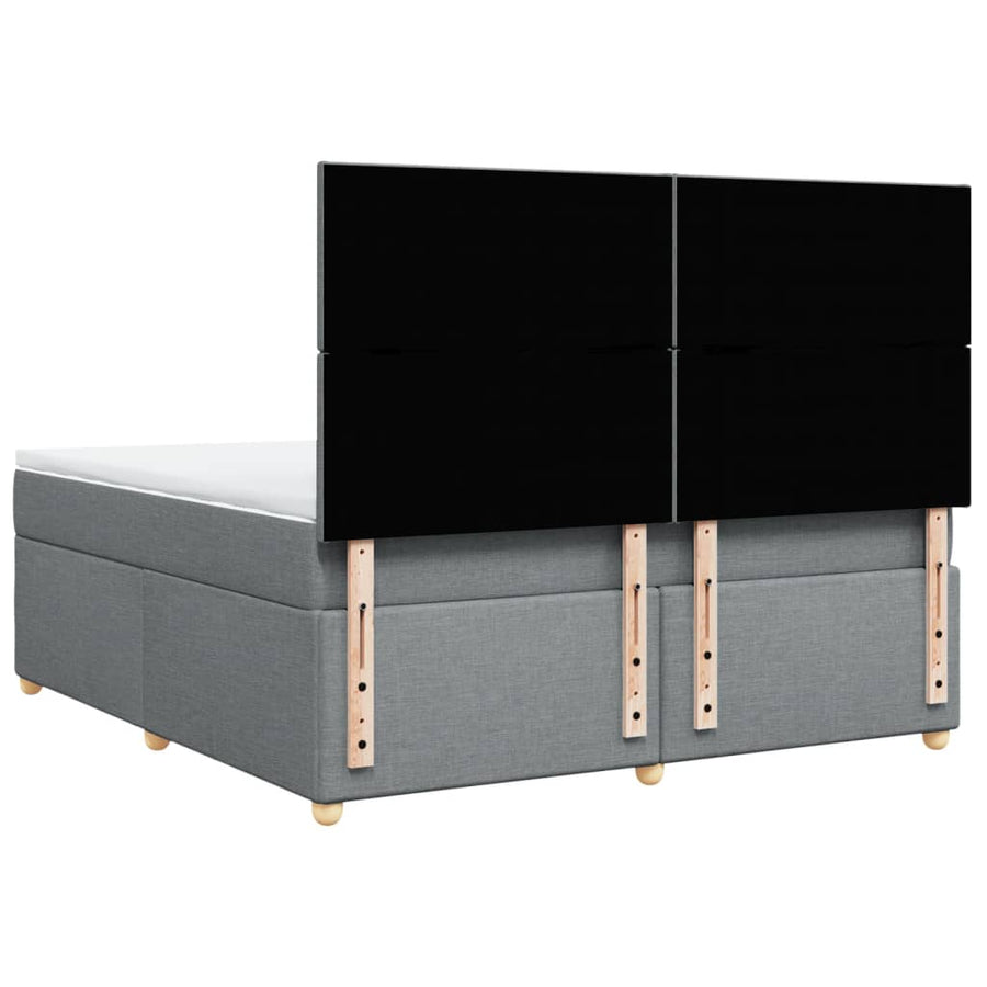 Boxspring met matras stof lichtgrijs 180x200 cm