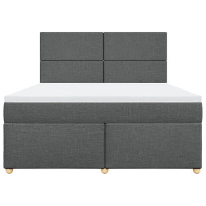 Boxspring met matras stof donkergrijs 180x200 cm