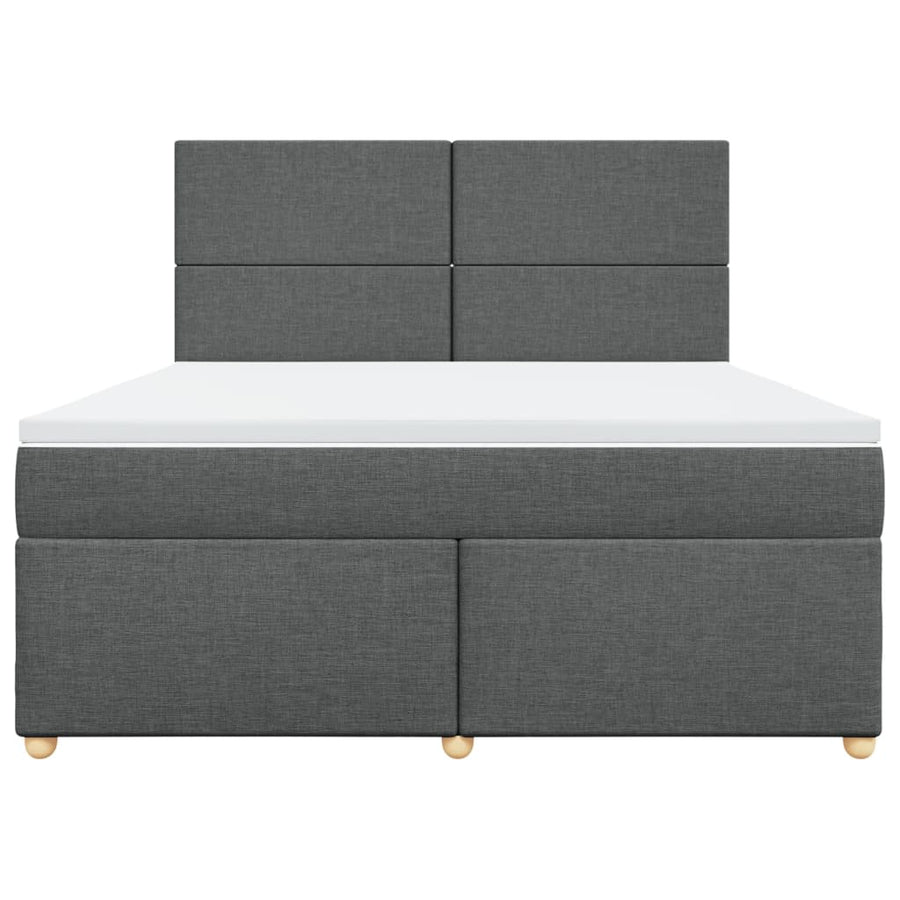 Boxspring met matras stof donkergrijs 180x200 cm