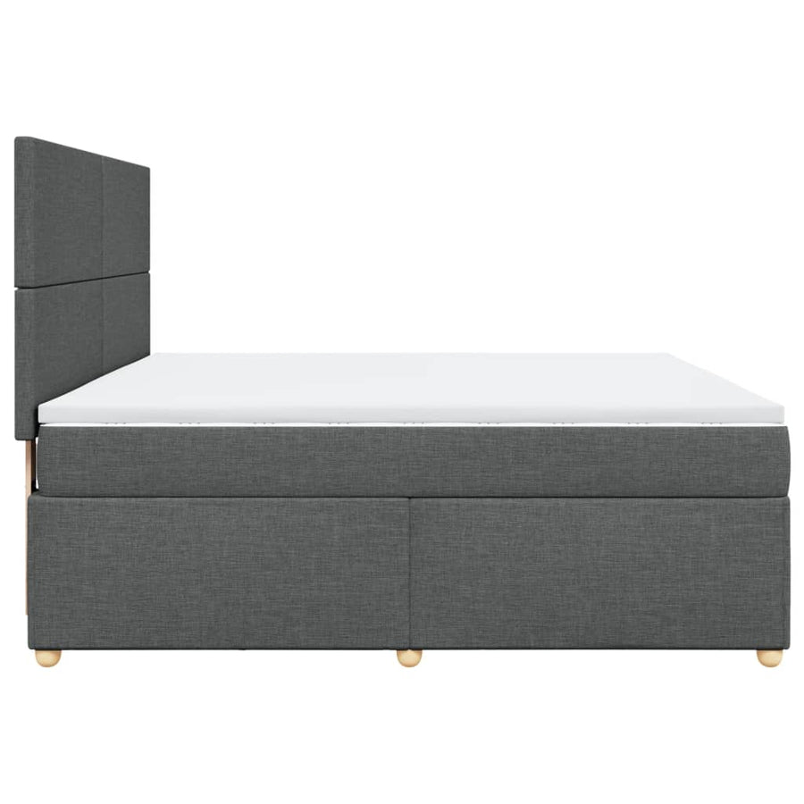 Boxspring met matras stof donkergrijs 180x200 cm