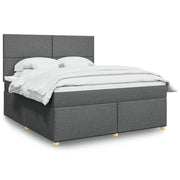 Boxspring 180x200 cm donkergrijs met matras