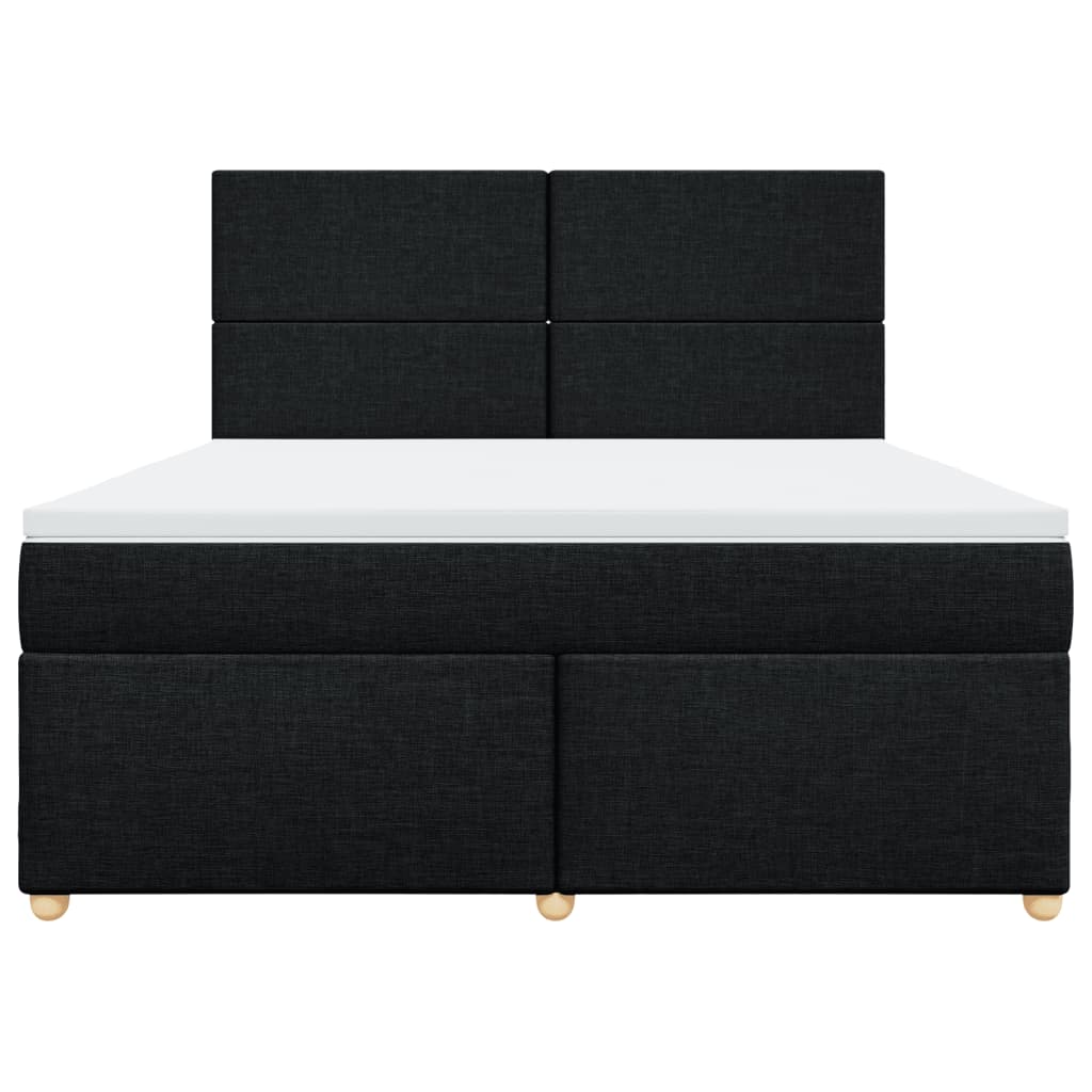 Boxspring met matras stof zwart 180x200 cm