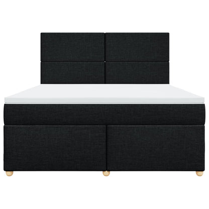 Boxspring met matras stof zwart 180x200 cm