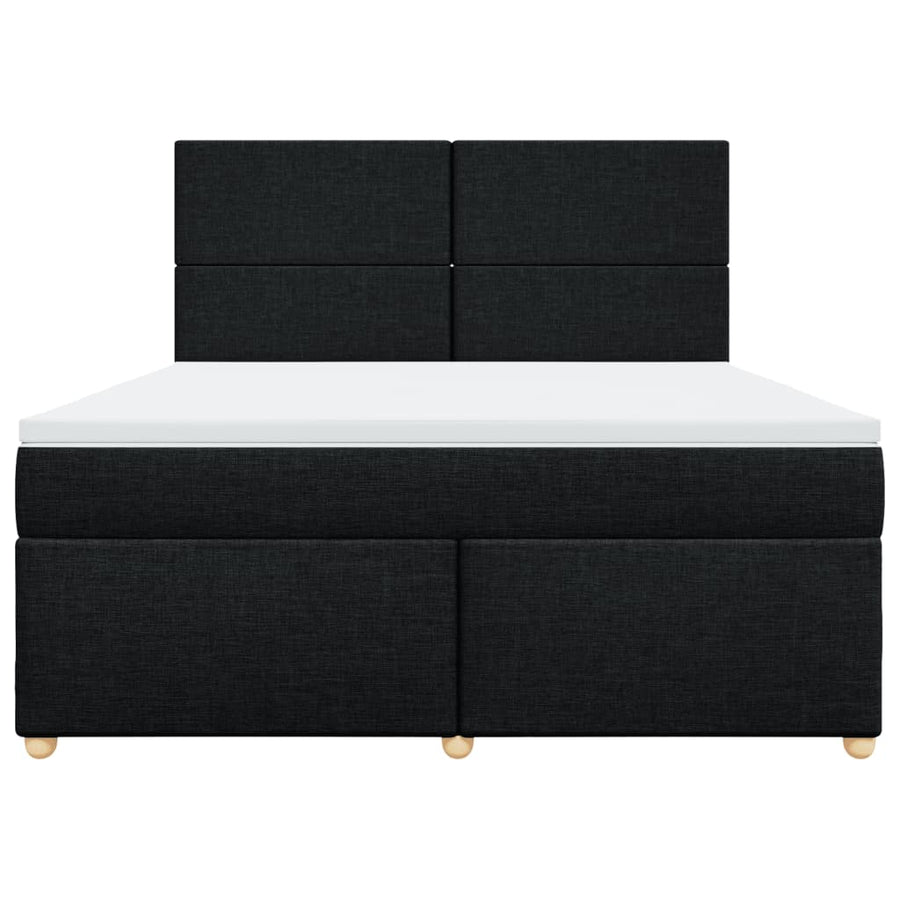 Boxspring met matras stof zwart 180x200 cm