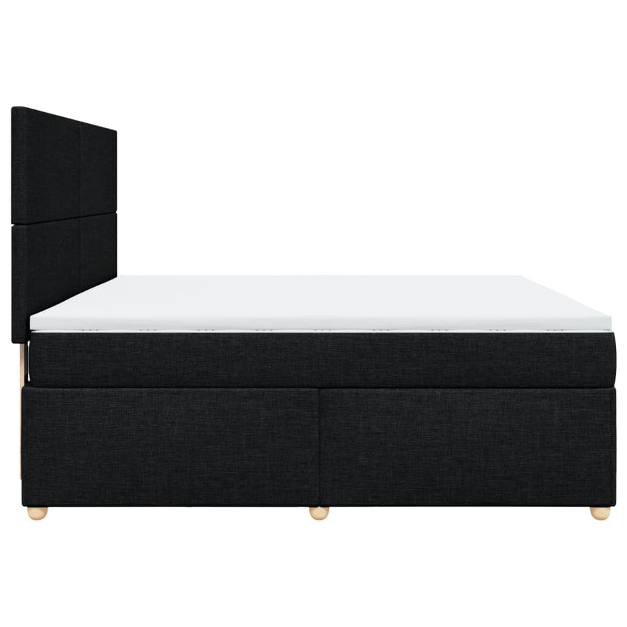 Boxspring met matras stof zwart 180x200 cm