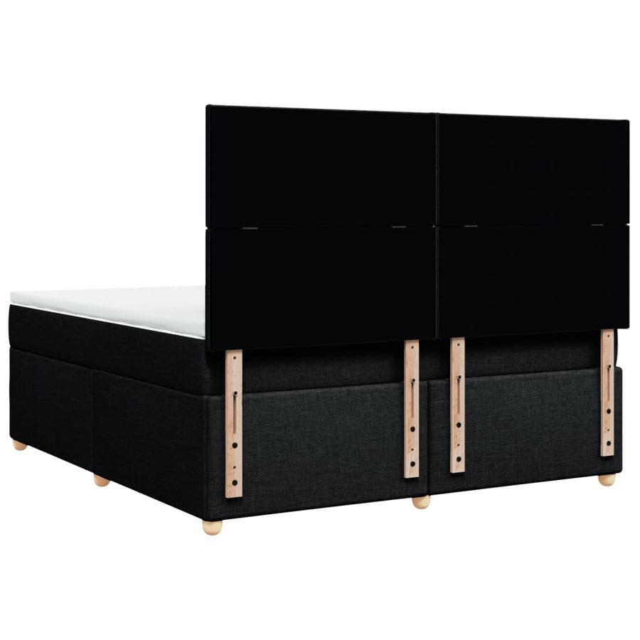 Boxspring met matras stof zwart 180x200 cm