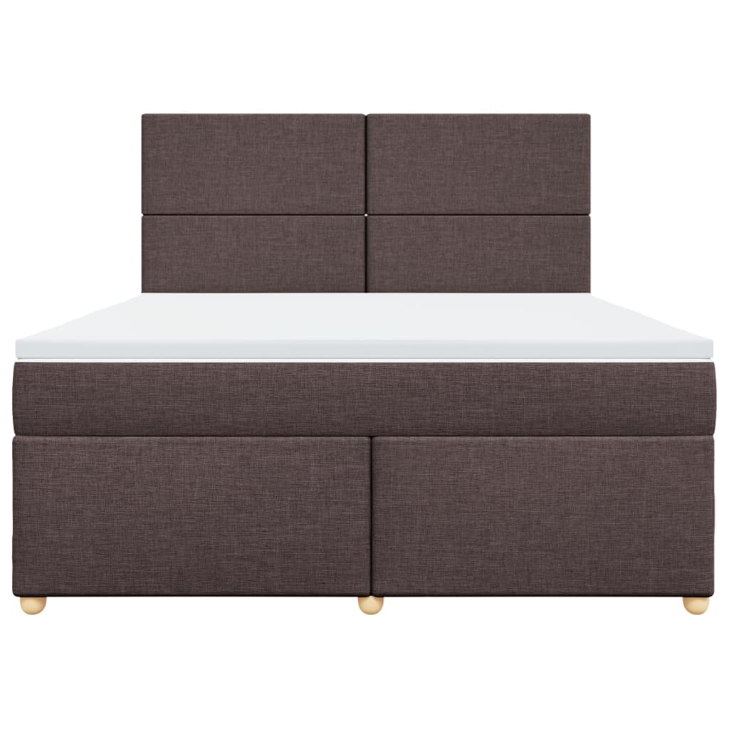 Boxspring met matras stof donkerbruin 180x200 cm