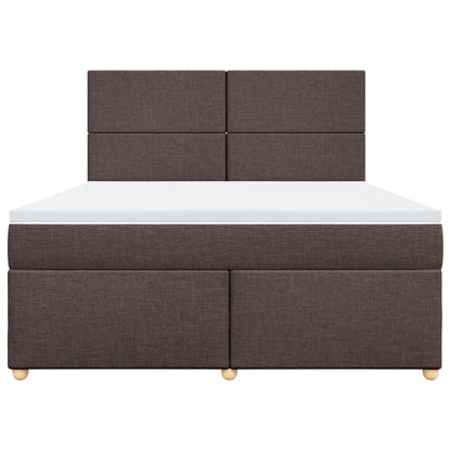 Boxspring met matras stof donkerbruin 180x200 cm