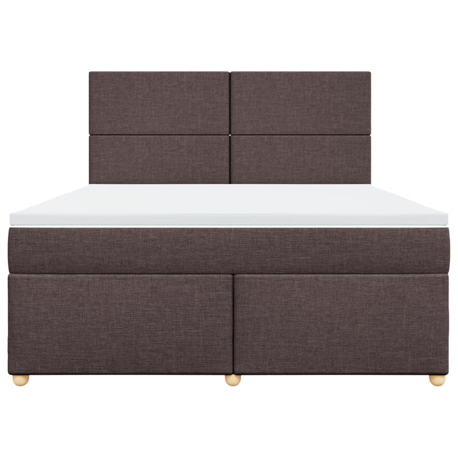 Boxspring met matras stof donkerbruin 180x200 cm