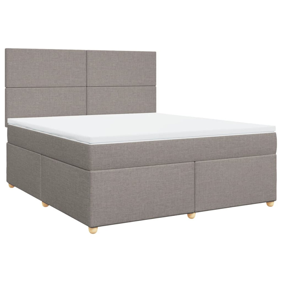 Boxspring met matras stof taupe 180x200 cm