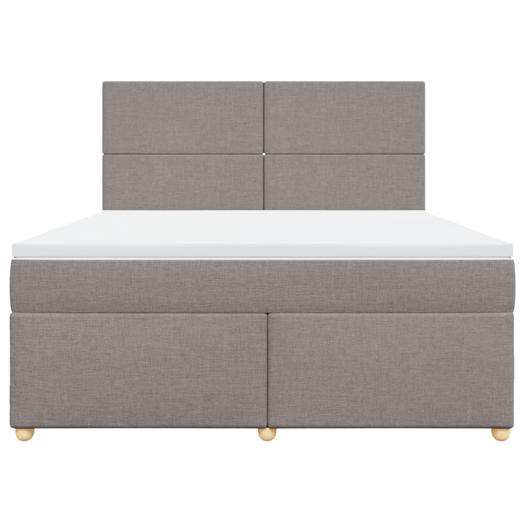 Boxspring met matras stof taupe 180x200 cm