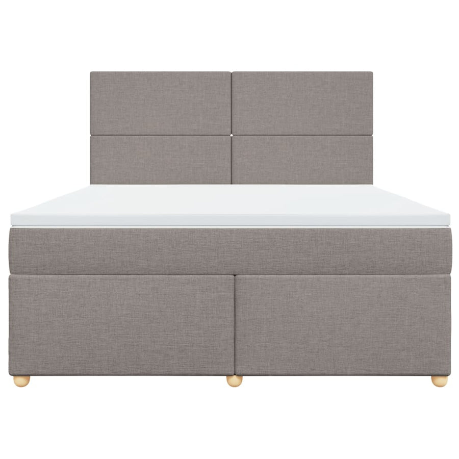 Boxspring met matras stof taupe 180x200 cm