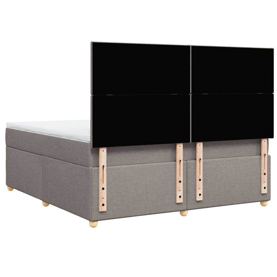 Boxspring met matras stof taupe 180x200 cm