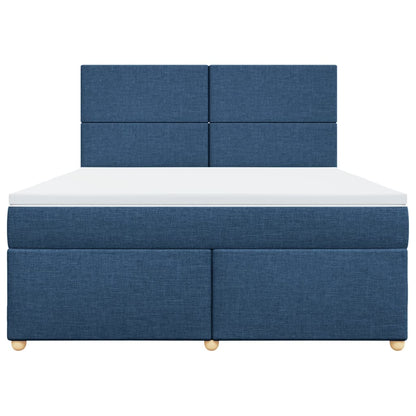 Boxspring met matras stof blauw 180x200 cm