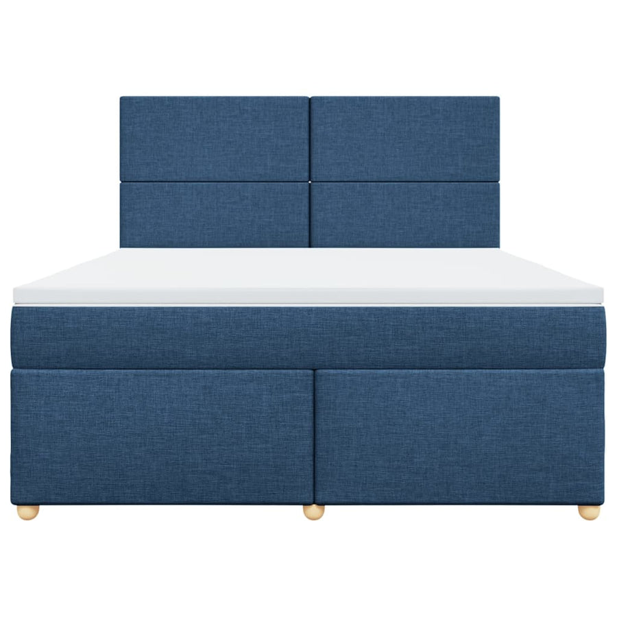 Boxspring met matras stof blauw 180x200 cm