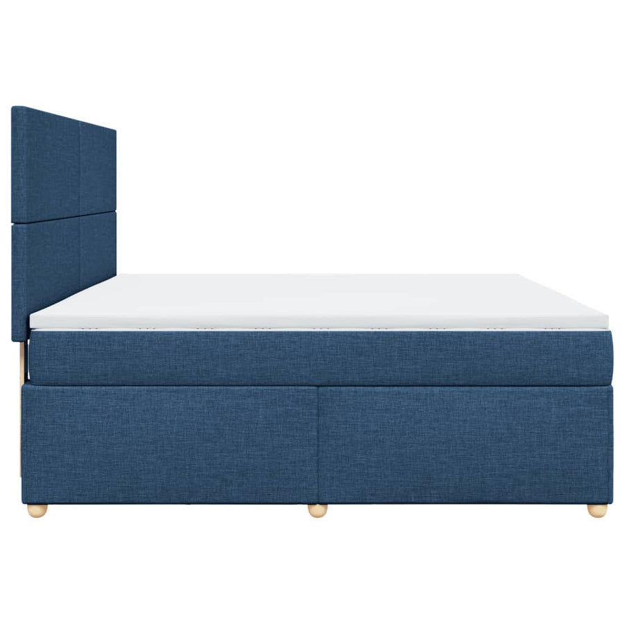 Boxspring met matras stof blauw 180x200 cm