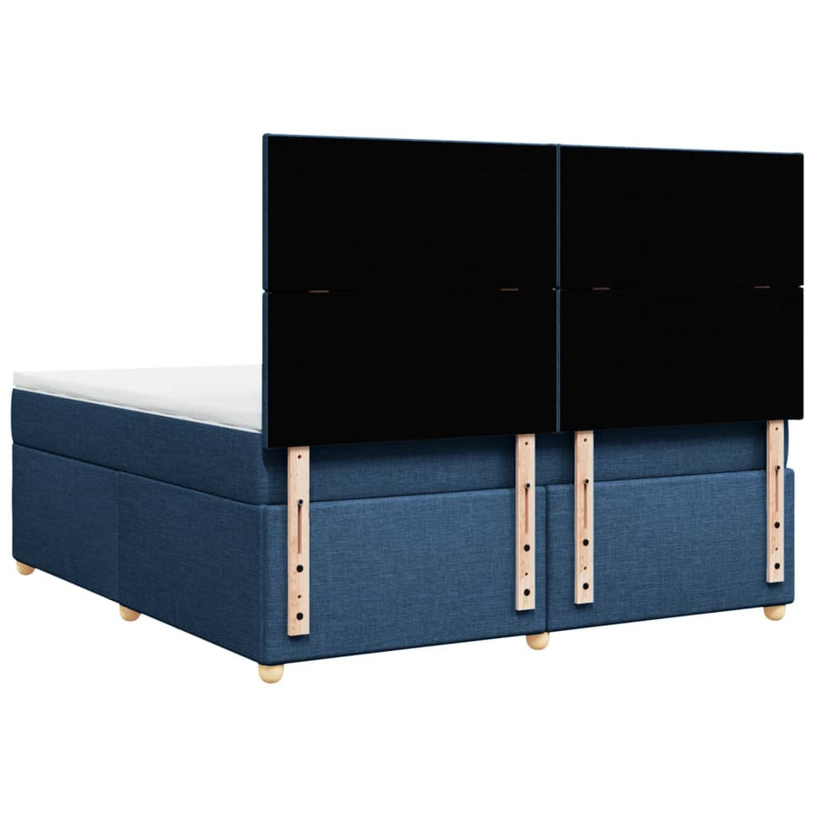Boxspring met matras stof blauw 180x200 cm