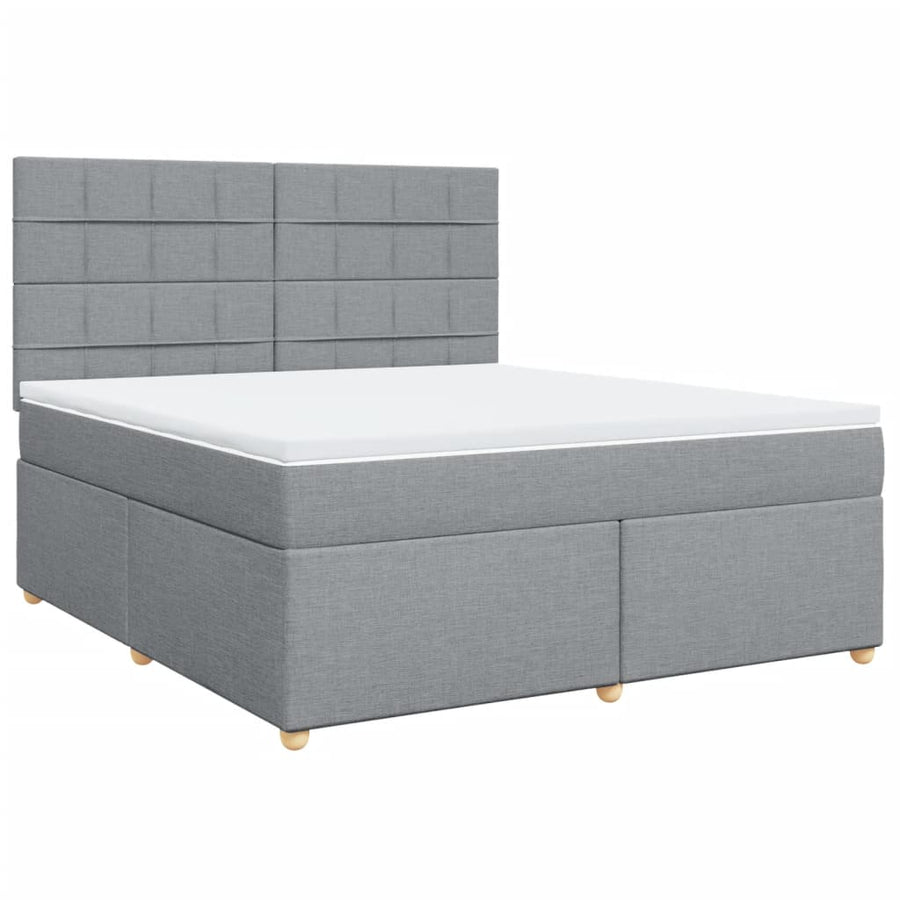 Boxspring met matras stof lichtgrijs 180x200 cm