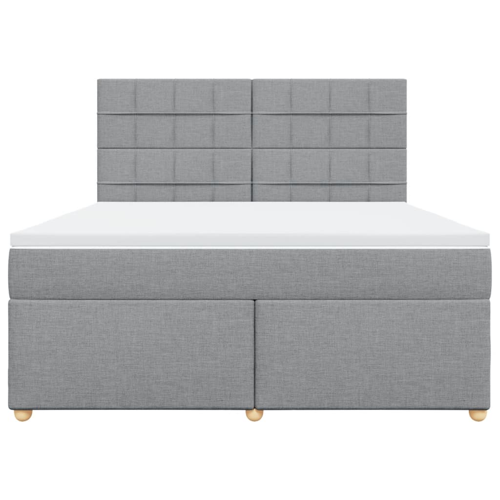 Boxspring met matras stof lichtgrijs 180x200 cm