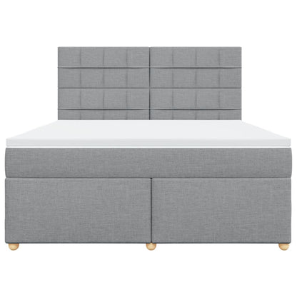 Boxspring met matras stof lichtgrijs 180x200 cm