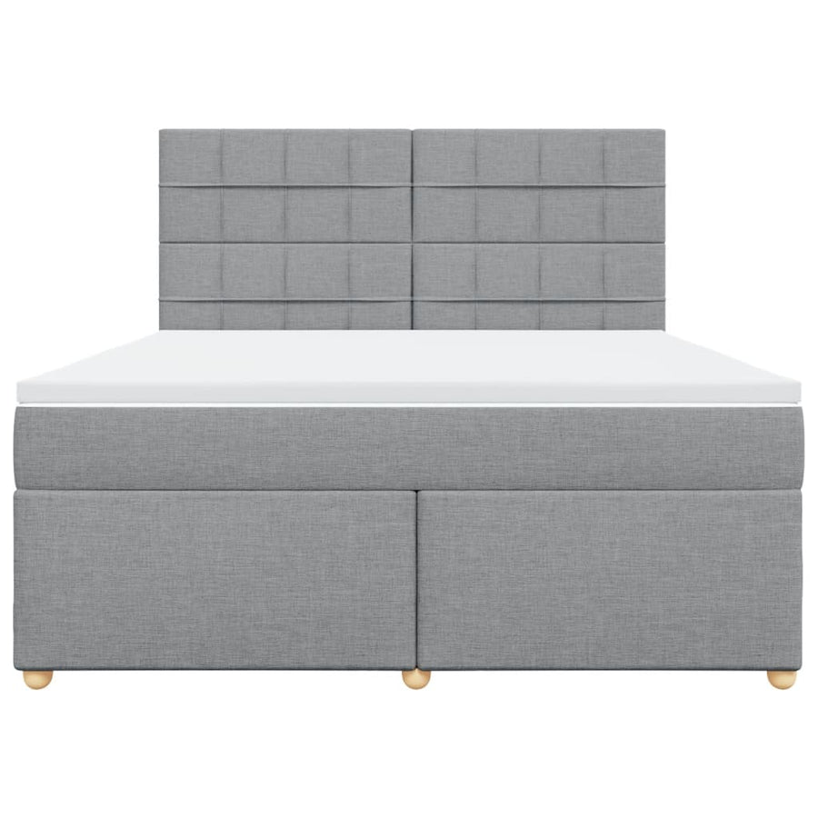 Boxspring met matras stof lichtgrijs 180x200 cm