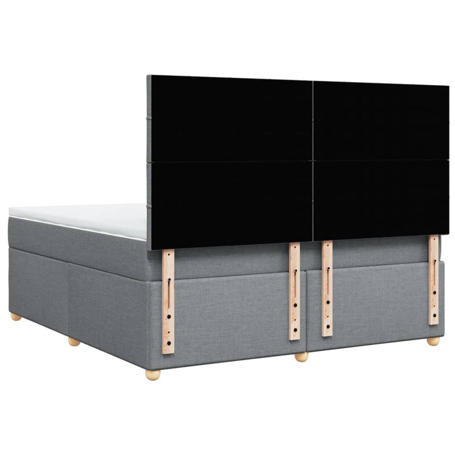 Boxspring met matras stof lichtgrijs 180x200 cm
