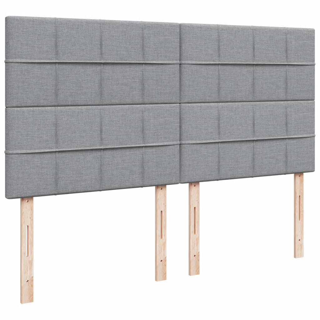 Boxspring met matras stof lichtgrijs 180x200 cm