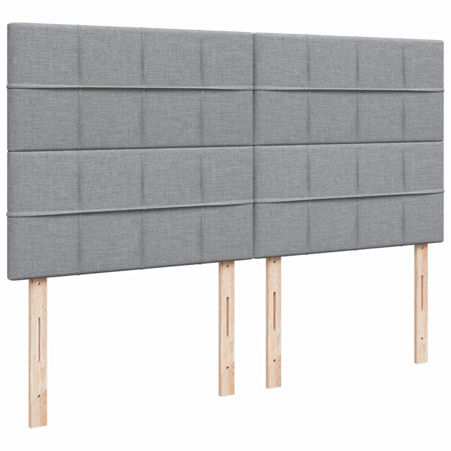 Boxspring met matras stof lichtgrijs 180x200 cm