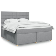 Boxspring bed 180x200 cm lichtgrijs met matras