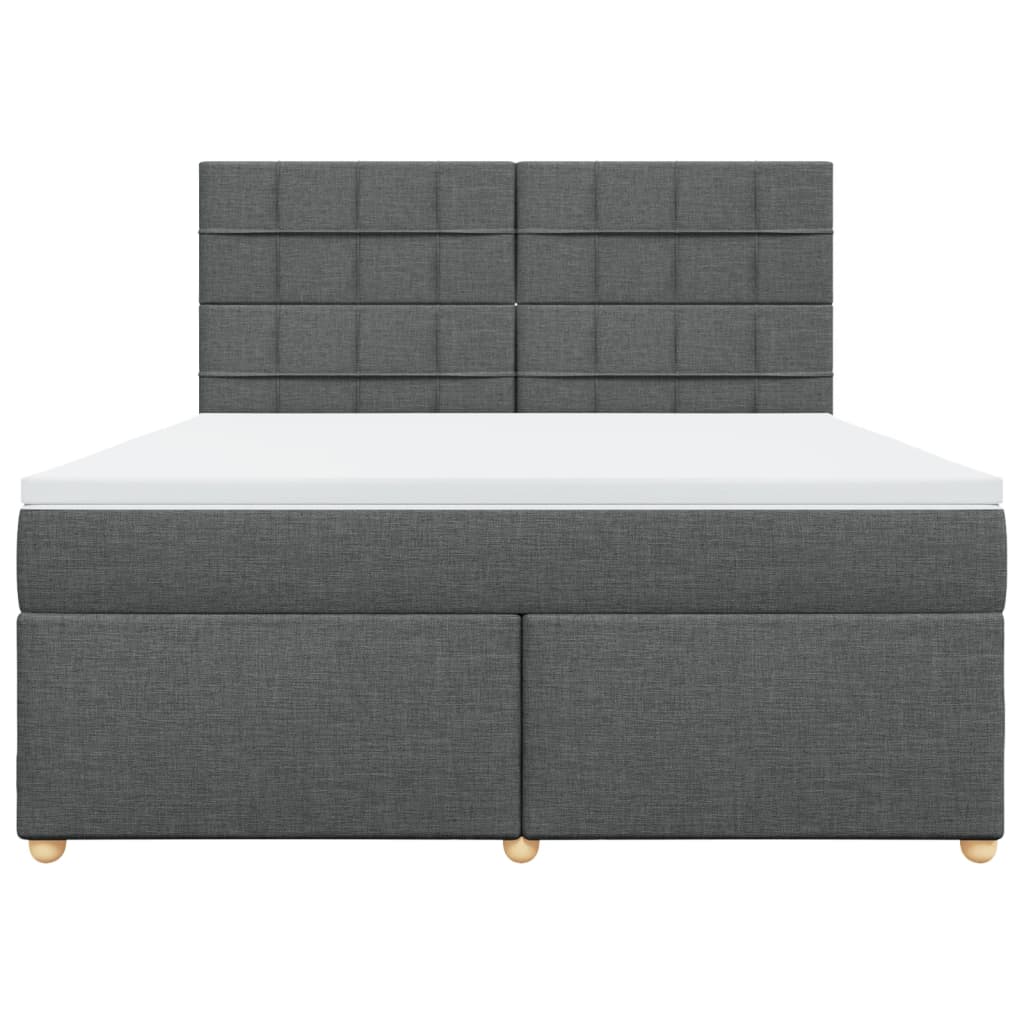 Boxspring met matras stof donkergrijs 180x200 cm