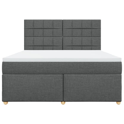 Boxspring met matras stof donkergrijs 180x200 cm