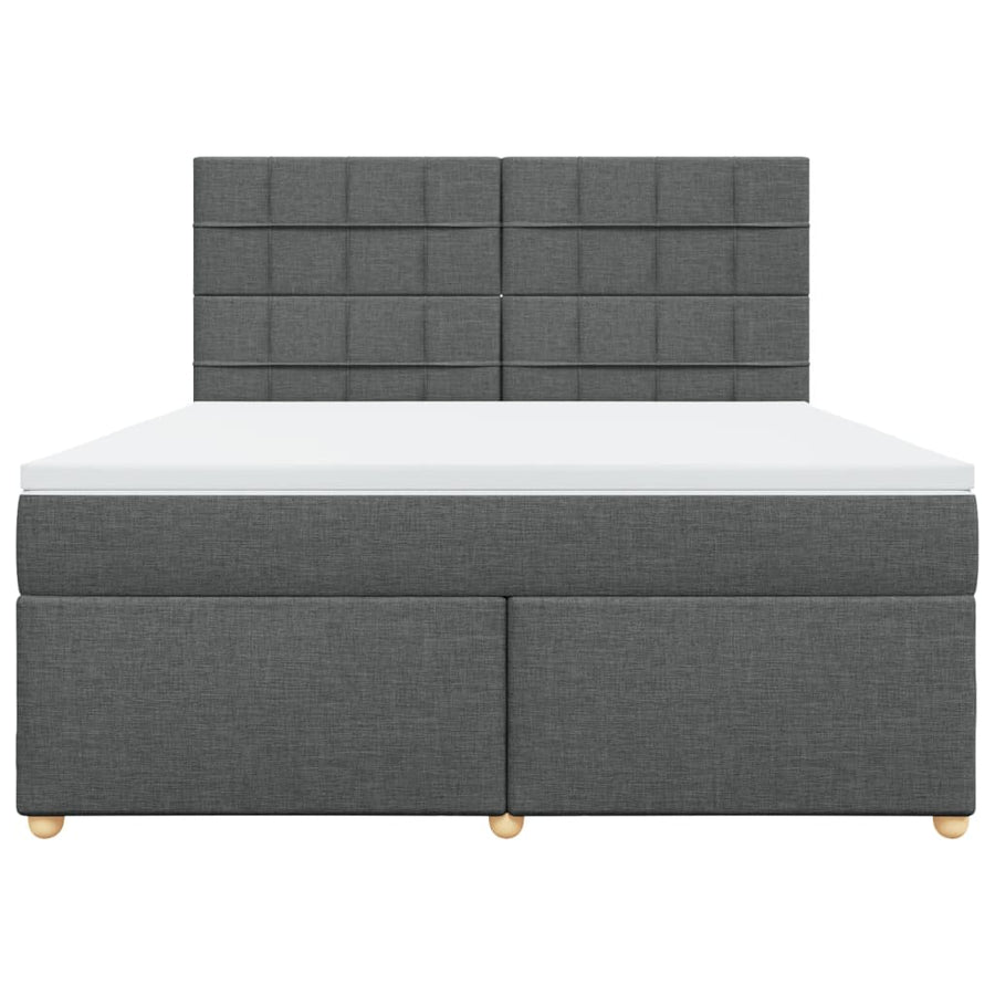 Boxspring met matras stof donkergrijs 180x200 cm
